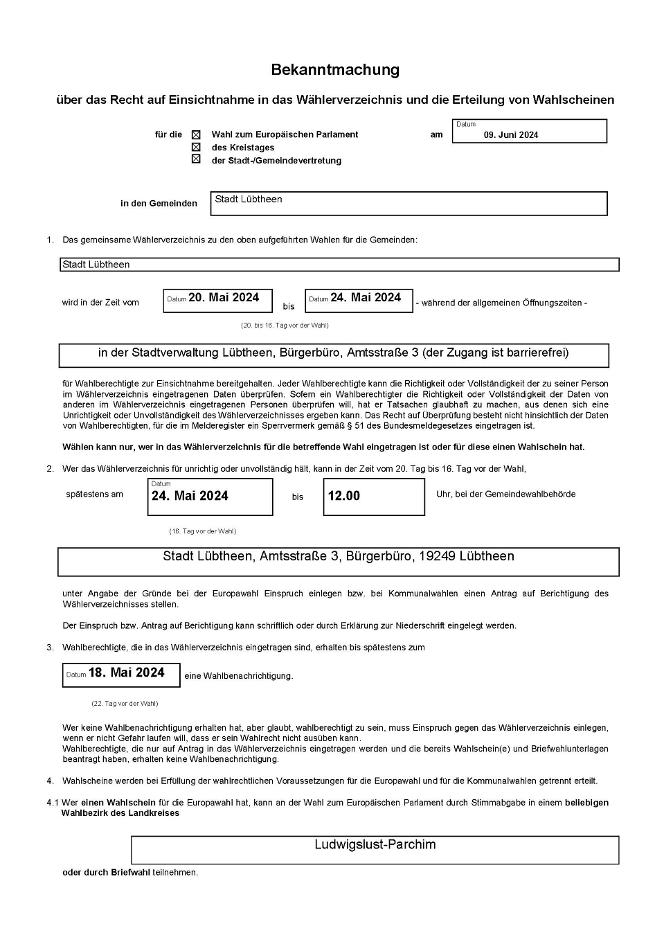 2024-04-24 Recht_auf_Einsichtnahme_Wählerverzeichnis_Seite_1&nbsp;&copy;&nbsp;Stadt Lübtheen