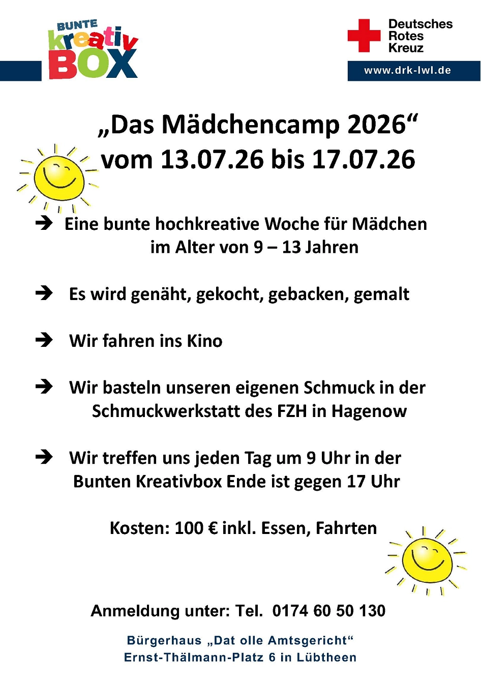 2026-07-13 Mädchencamp 2026&nbsp;&copy;&nbsp;bunte kreativ Box Deutsches Rotes Kreutz