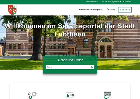 Ansicht Serviceportal Stadt Lübtheen&nbsp;&copy;&nbsp;Stadt Lübtheen